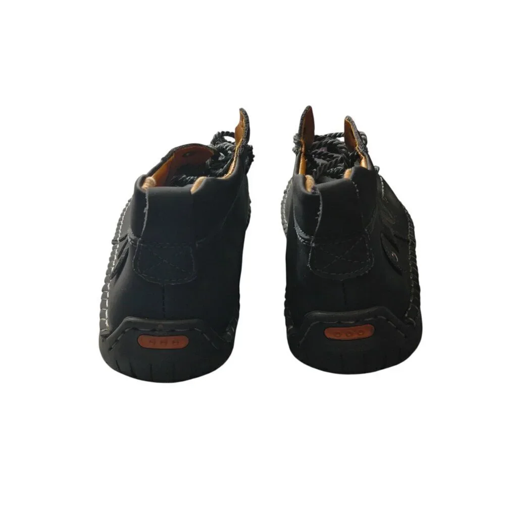 ALCUBIEREE Men's Size 45 (US 11.5) Casual Lace Up Black Ankle Boots Shoes